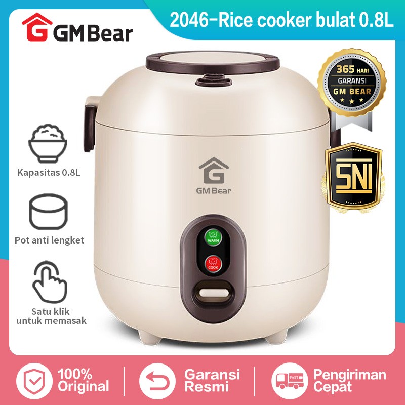 Review Penanak Nasi GM Bear Smart Rice Cooker Mini 0.8 Liter 2046